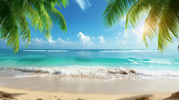 Foto hermoso paisaje de playa tropical