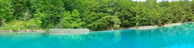 Hermoso paisaje río banco amplio panorama croacia