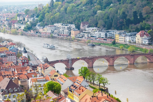 Hermoso paisaje urbano en las calles de la ciudad de Heidelberg Europa en Alemania