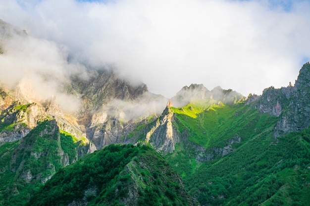 Hermoso paisaje del valle de montaña de verano