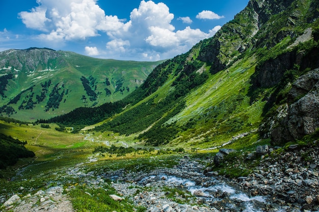 El hermoso paisaje de verano en Arkhyz, Rusia