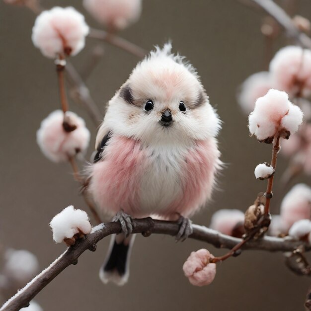 El hermoso pájaro de algodón candyaegithalos caudatus