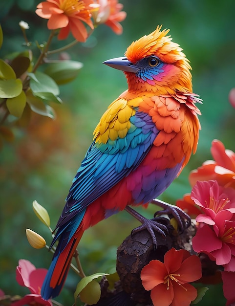 Hermoso pájaro de color generado por ai