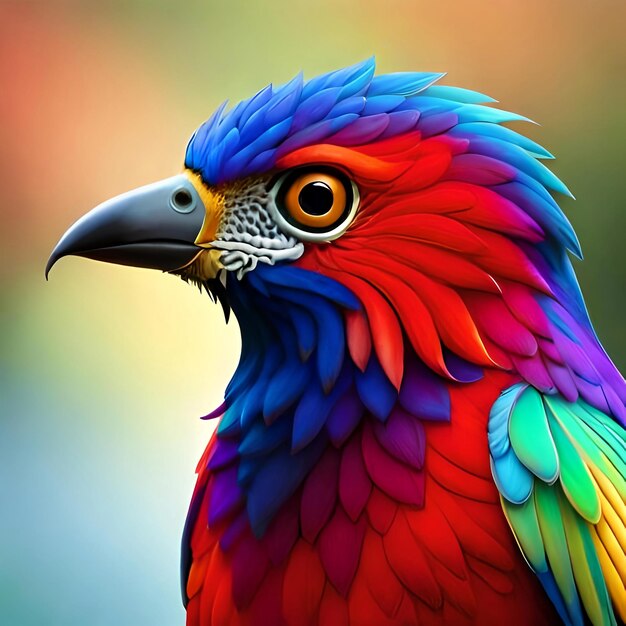 Un hermoso pájaro colorido posado en una rama