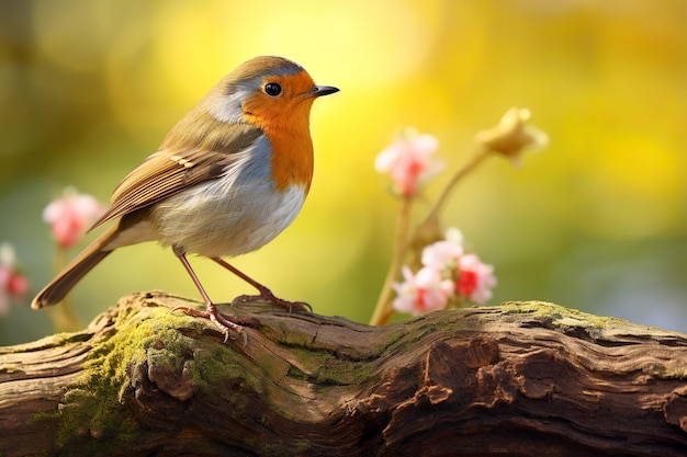 Hermoso pájaro petirrojo europeo