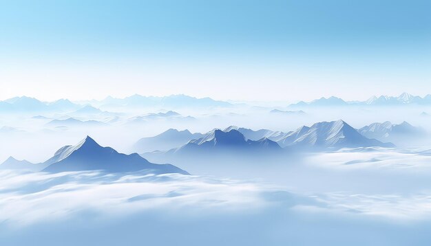 Un hermoso panorama de montañas cubiertas de nieve