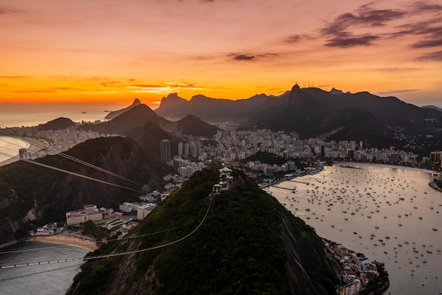 Hermoso panorama de Río de Janeiro al atardecer Brasil Pan de Azúcar