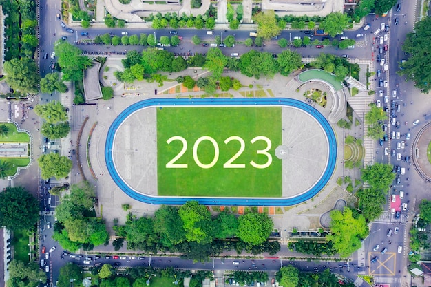 Hermoso parque Gasibu con números 2023