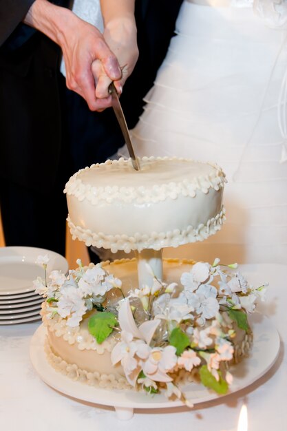 Hermoso pastel de bodas Postre de vacaciones