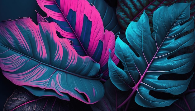 Foto hermoso pastel viva magenta planta deja fondo de pantalla ai generativa