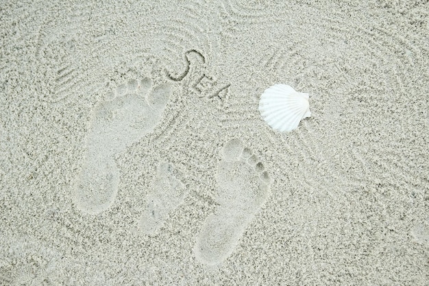 Foto hermoso patrón en la arena del mar en el fondo de la naturaleza