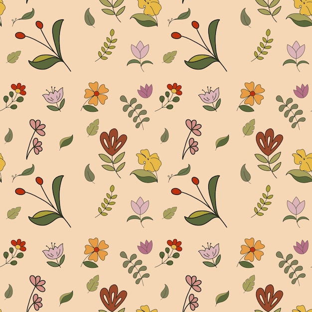 El hermoso patrón floral sin costuras de la época