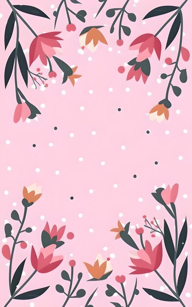 Foto un hermoso patrón floral con flores en un fondo rosado