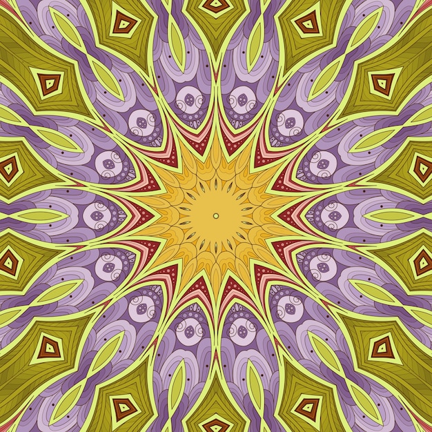 Hermoso patrón de flores, ilustración de flores, mosaico geométrico de tonos rosa verde amarillo, fondo floral
