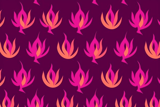 Foto hermoso patrón plano rosado con llamas estilizadas