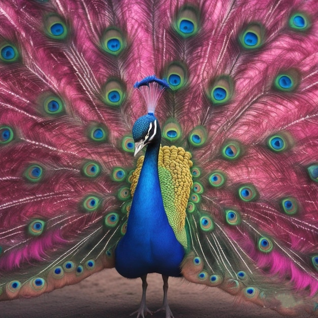 un hermoso pavo real de colores en la IA