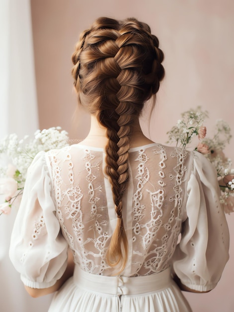 hermoso peinado con trenza de corona