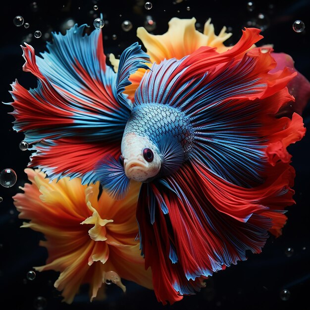 Foto un hermoso pez betta .