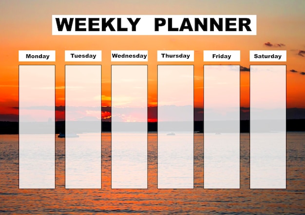 Foto hermoso planificador semanal horario escolar la educación se puede utilizar como organizador o calendario