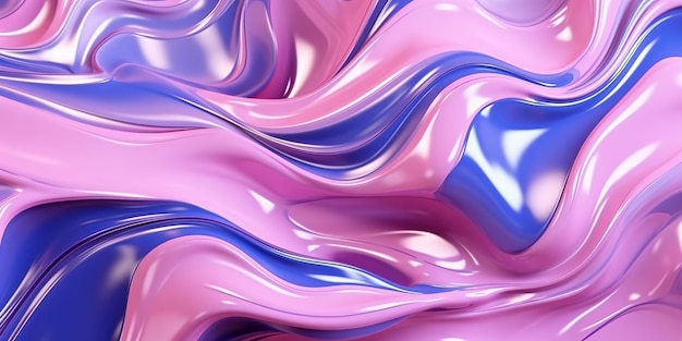 Hermoso póster abstracto rosa con formas de metal líquido de fondo de color sobre fondo claro para el diseño de decoración Ai generativo