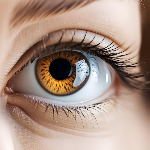 Foto hermoso primer plano macro de ojos femeninos