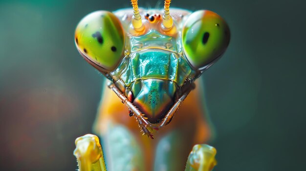 Foto un hermoso primer plano de una mantis orante