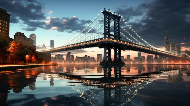 Hermoso puente de manhattan en nueva york