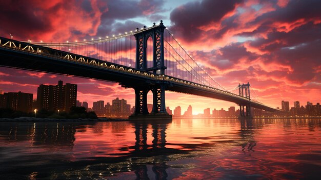 Hermoso puente de manhattan en nueva york