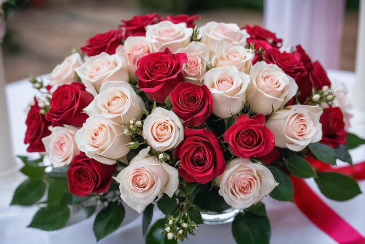 Un hermoso ramo de flores para la boda.