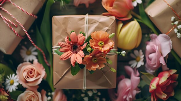 Un hermoso ramo de flores en una variedad de colores, incluyendo rosa, naranja y blanco