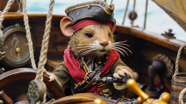 Foto el hermoso ratón pirata de la fantasía generative ai