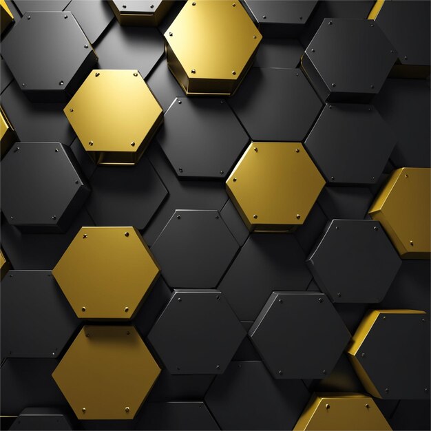 Foto hermoso resumen hexagonal amarillo
