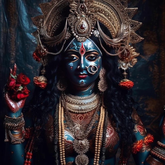 Hermoso retrato de cuerpo completo de Kali Maa IA generativa