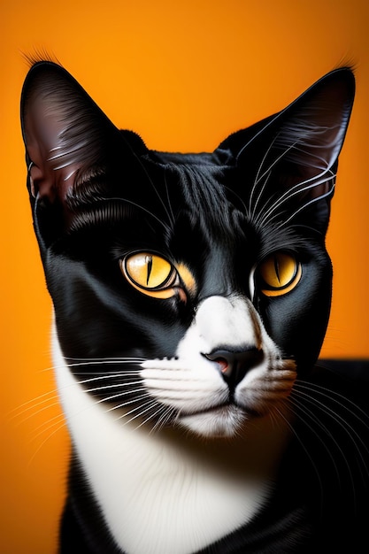 Hermoso retrato de un gato negro