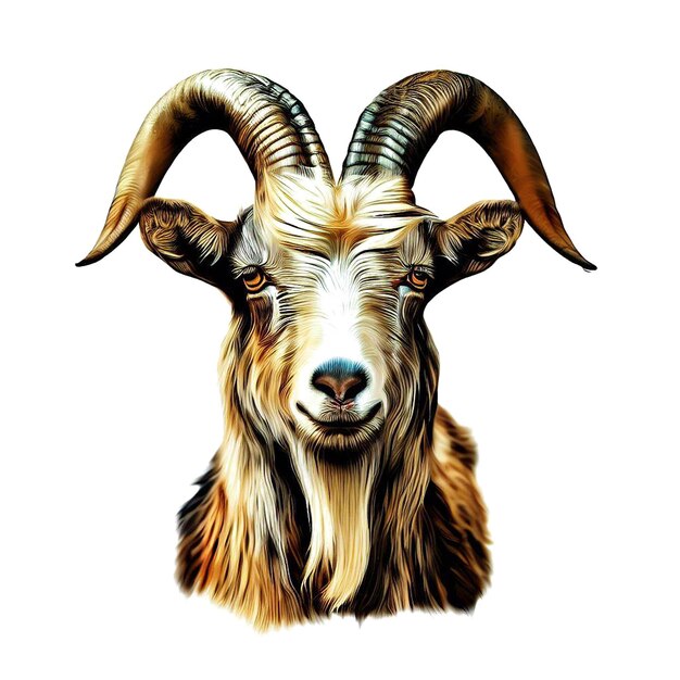 Hermoso retrato de una imagen de ilustración digital de arte vectorial de cabra ai