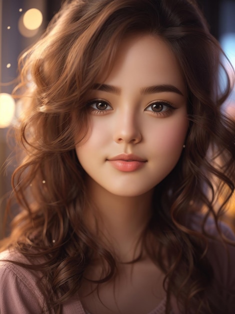 hermoso retrato de niña asiática