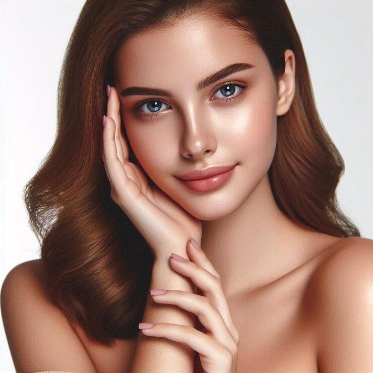 hermoso rostro de una mujer joven