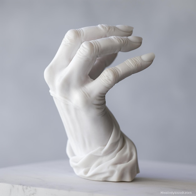 Un hermoso signo de mano escultura blanca arte clásico