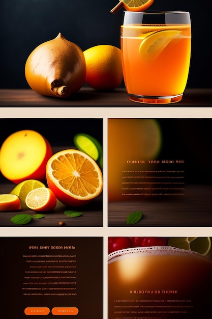 hermoso sitio web para servicios de bebidas de jengibre ux ui