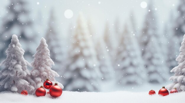 Un hermoso telón de fondo nevado de Navidad