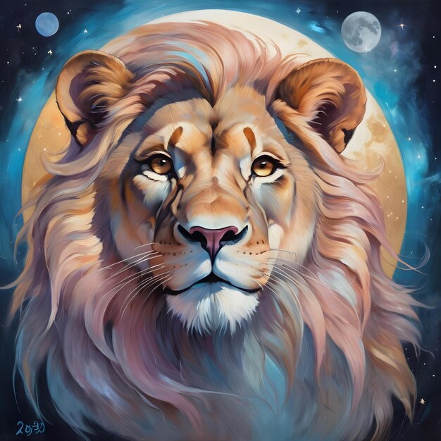 El hermoso trasfondo del universo del signo del zodiaco del León
