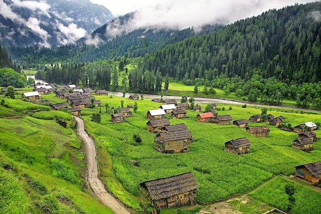 Hermoso valle de Neelum de Pakistán