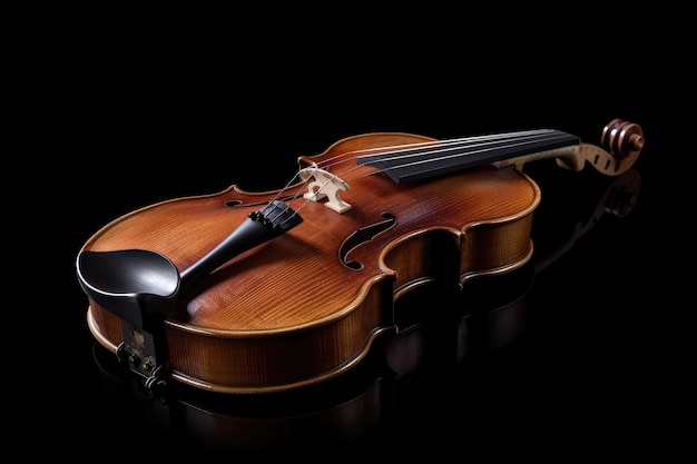 Hermoso violín de madera AI aislado