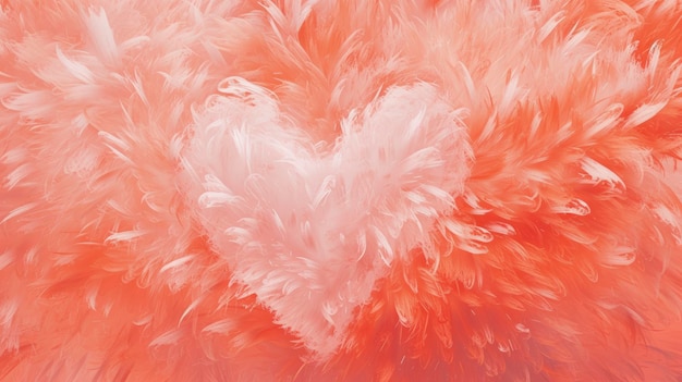Foto hermosos abstractos peach fuzz color concepto de arte con forma de corazón en el centro