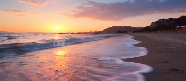 Hermosos amaneceres sobre el océano asombrosas nubes oscuras y coloridas al atardecer en verano