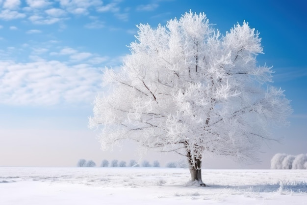 Hermosos árboles cubiertos de nieve en un día de invierno Espacio para el texto