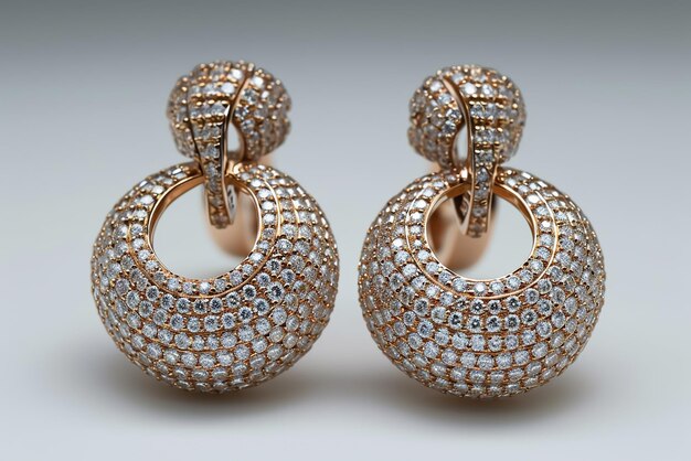 Hermosos aretes de oro y diamantes