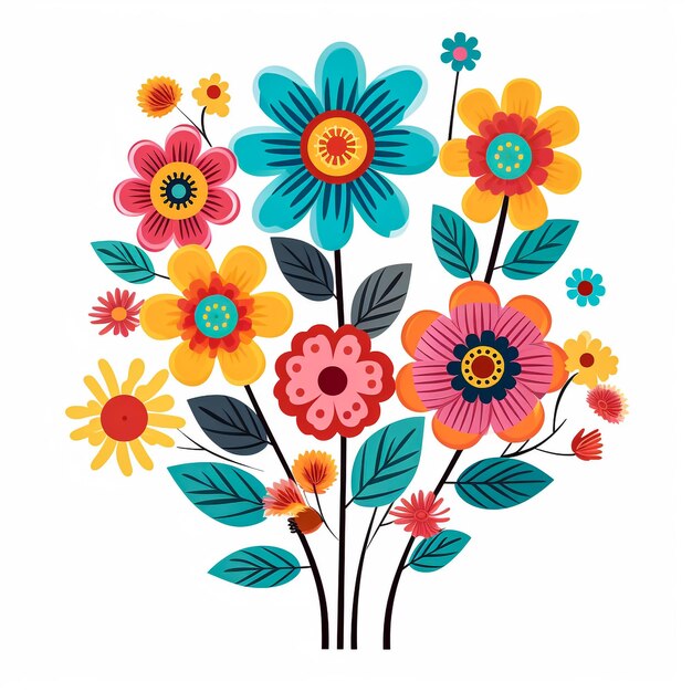 Hermosos arreglos de follaje floral vectorial con gráficos elegantes y hojas en colores