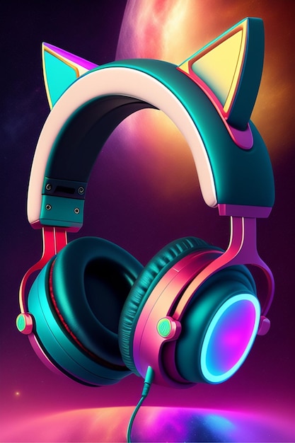 Foto hermosos auriculares coloridos