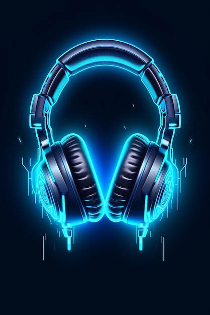 Foto hermosos auriculares de música